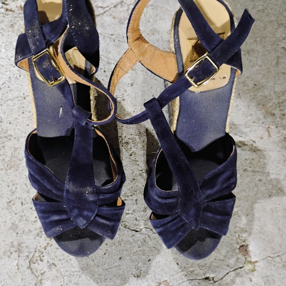 Kanna Blue Espadrille Strappy Sandals
